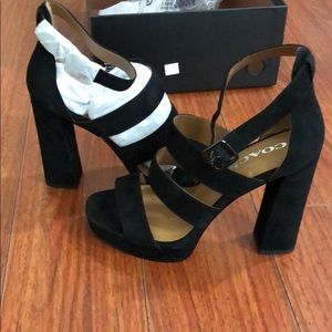 NEW Coach suede heeled sandals